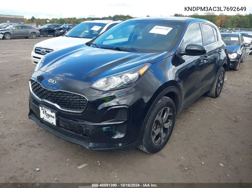 2020 Kia Sportage Lx VIN: KNDPM3AC3L7692649 Lot: 40591390