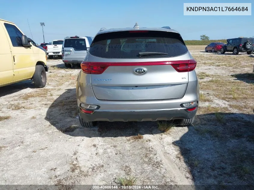 2020 Kia Sportage Ex VIN: KNDPN3AC1L7664684 Lot: 40606146