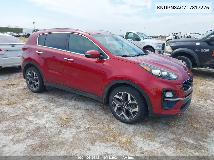 2020 Kia Sportage Ex VIN: KNDPN3AC7L7817276 Lot: 40610842