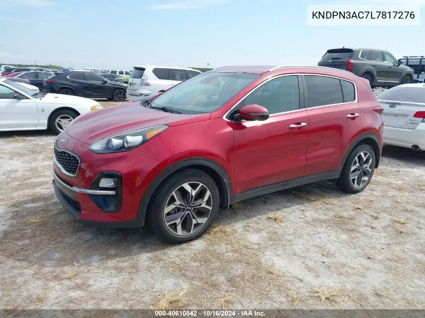 2020 Kia Sportage Ex VIN: KNDPN3AC7L7817276 Lot: 40610842