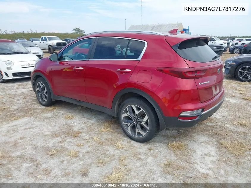 2020 Kia Sportage Ex VIN: KNDPN3AC7L7817276 Lot: 40610842