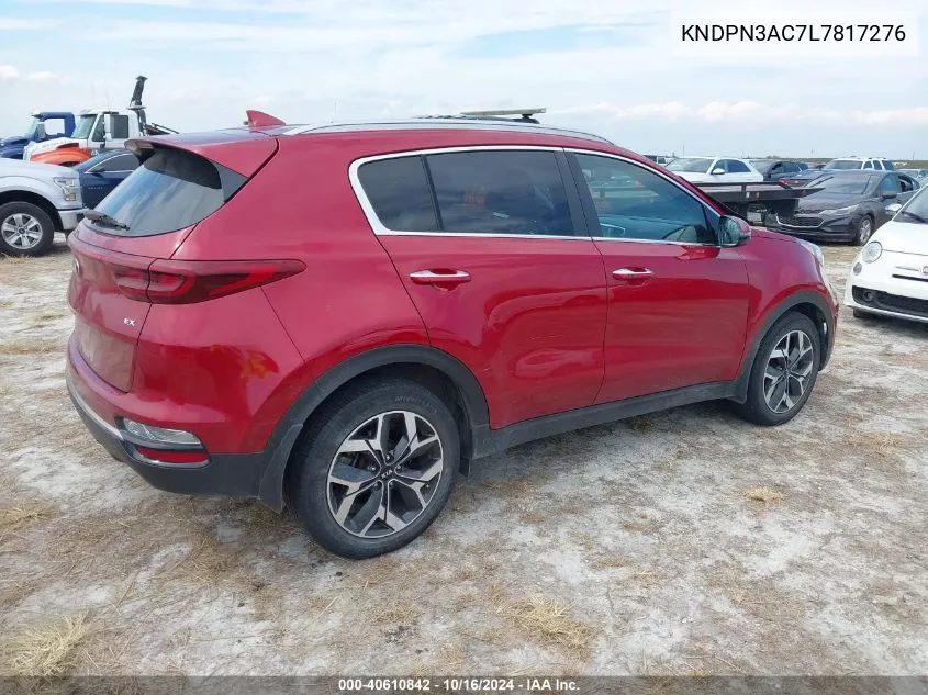 2020 Kia Sportage Ex VIN: KNDPN3AC7L7817276 Lot: 40610842