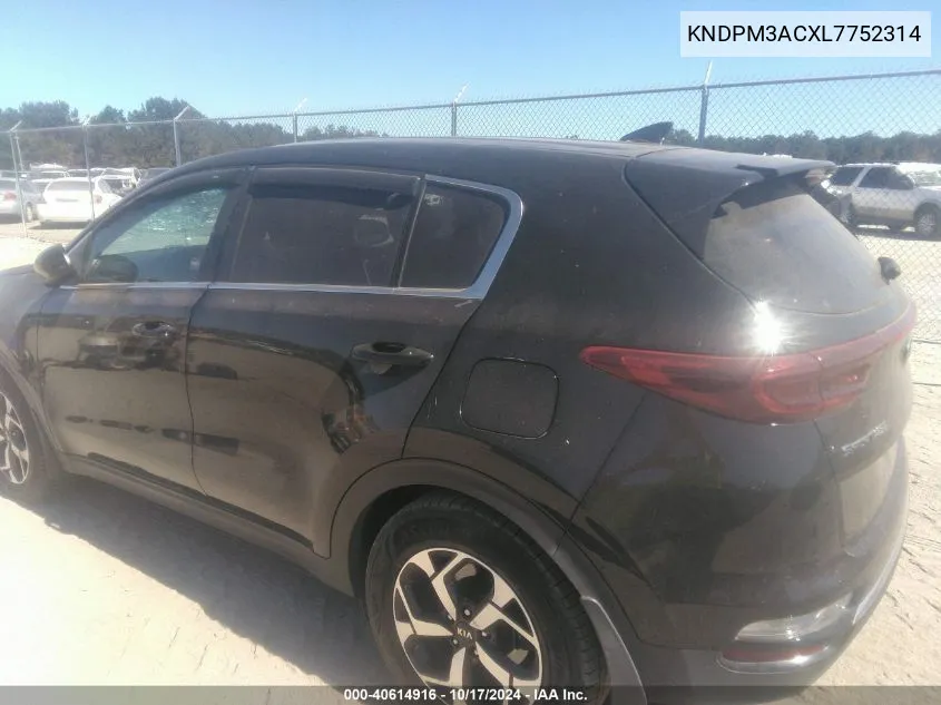 2020 Kia Sportage Lx VIN: KNDPM3ACXL7752314 Lot: 40614916