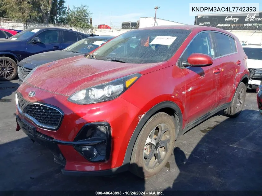 2020 Kia Sportage Lx VIN: KNDPM3AC4L7742393 Lot: 40643893