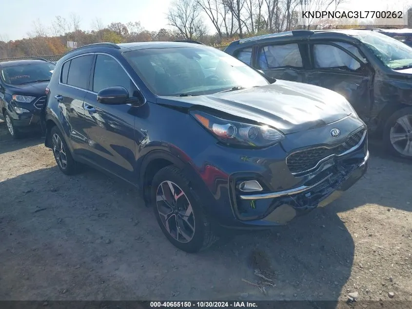 KNDPNCAC3L7700262 2020 Kia Sportage Ex