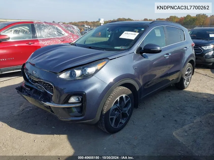 KNDPNCAC3L7700262 2020 Kia Sportage Ex