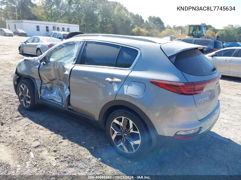 2020 Kia Sportage Ex VIN: KNDPN3AC8L7745634 Lot: 40669563