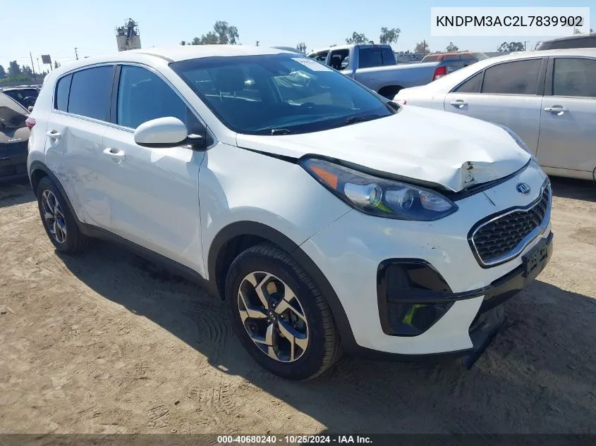 2020 Kia Sportage Lx VIN: KNDPM3AC2L7839902 Lot: 40680240