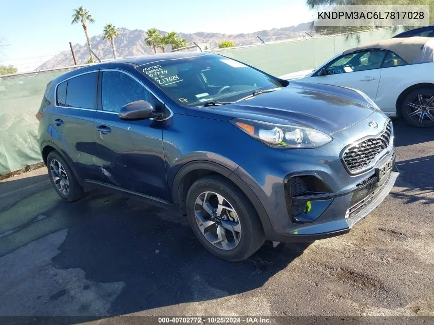 2020 Kia Sportage Lx VIN: KNDPM3AC6L7817028 Lot: 40702772