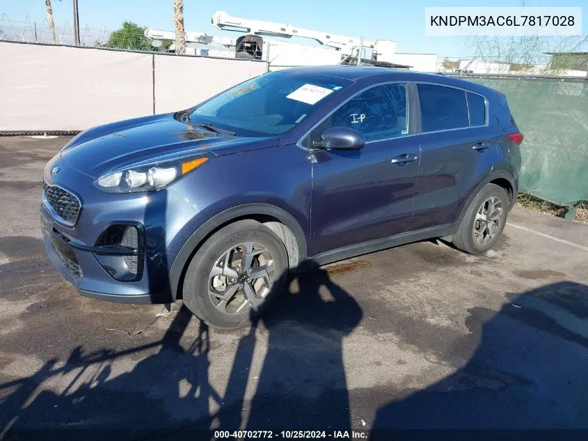 2020 Kia Sportage Lx VIN: KNDPM3AC6L7817028 Lot: 40702772