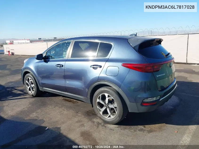 2020 Kia Sportage Lx VIN: KNDPM3AC6L7817028 Lot: 40702772