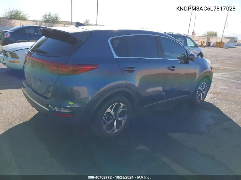 2020 Kia Sportage Lx VIN: KNDPM3AC6L7817028 Lot: 40702772