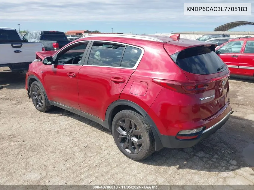 2020 Kia Sportage S VIN: KNDP6CAC3L7705183 Lot: 40786818