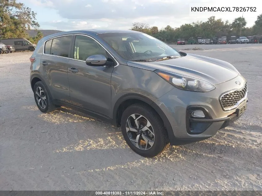 2020 Kia Sportage Lx VIN: KNDPMCACXL7826752 Lot: 40819383