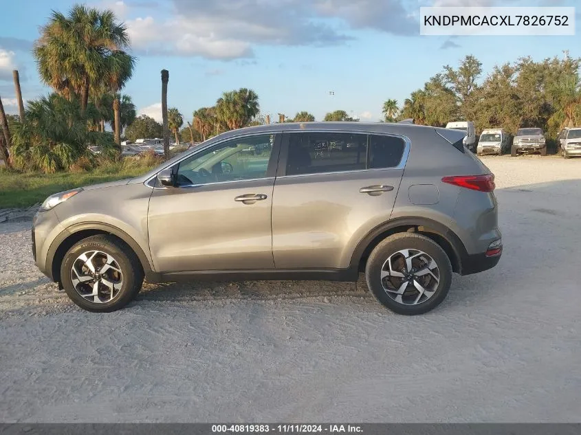 2020 Kia Sportage Lx VIN: KNDPMCACXL7826752 Lot: 40819383