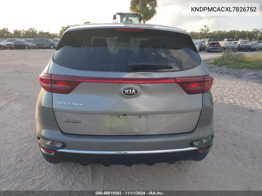 2020 Kia Sportage Lx VIN: KNDPMCACXL7826752 Lot: 40819383