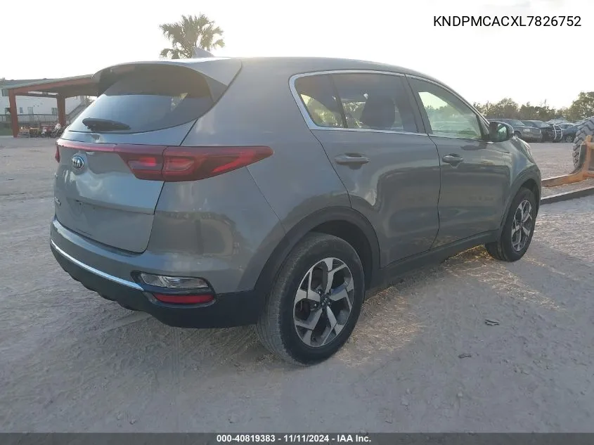 2020 Kia Sportage Lx VIN: KNDPMCACXL7826752 Lot: 40819383