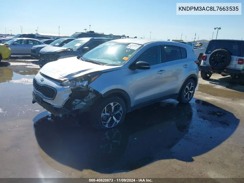 2020 Kia Sportage Lx VIN: KNDPM3AC8L7663535 Lot: 40820873