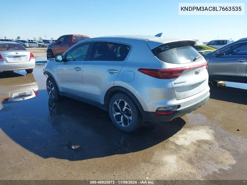 2020 Kia Sportage Lx VIN: KNDPM3AC8L7663535 Lot: 40820873