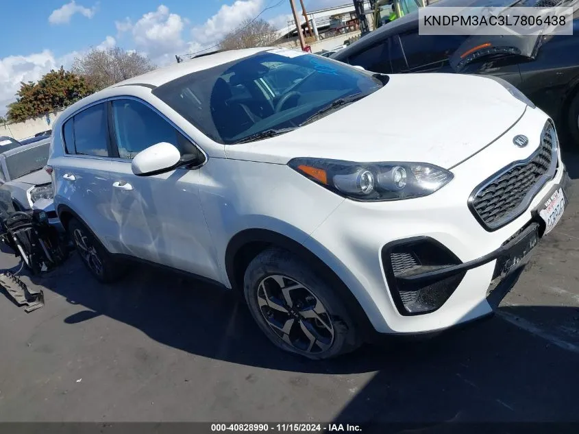 2020 Kia Sportage Lx VIN: KNDPM3AC3L7806438 Lot: 40828990