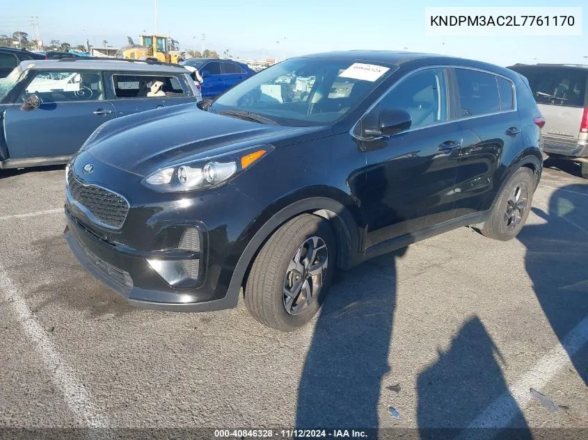 2020 Kia Sportage Lx VIN: KNDPM3AC2L7761170 Lot: 40846328