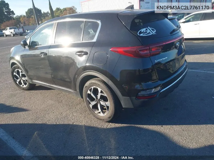 2020 Kia Sportage Lx VIN: KNDPM3AC2L7761170 Lot: 40846328