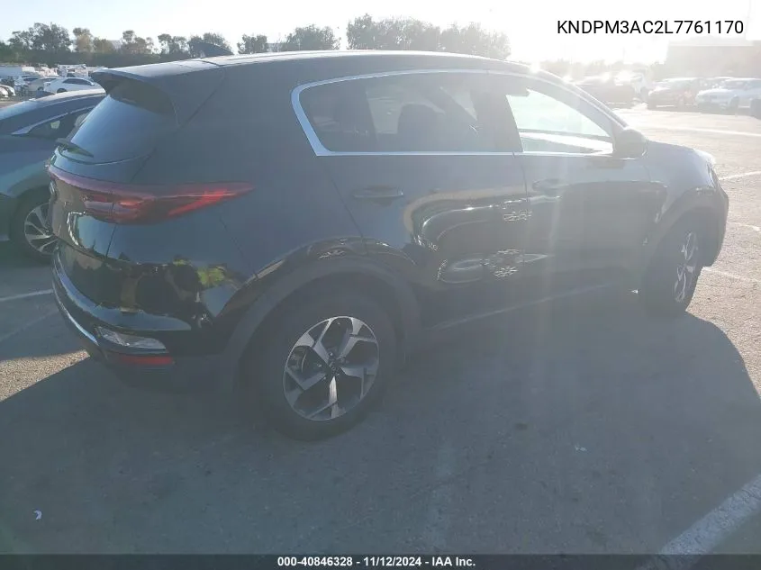 2020 Kia Sportage Lx VIN: KNDPM3AC2L7761170 Lot: 40846328