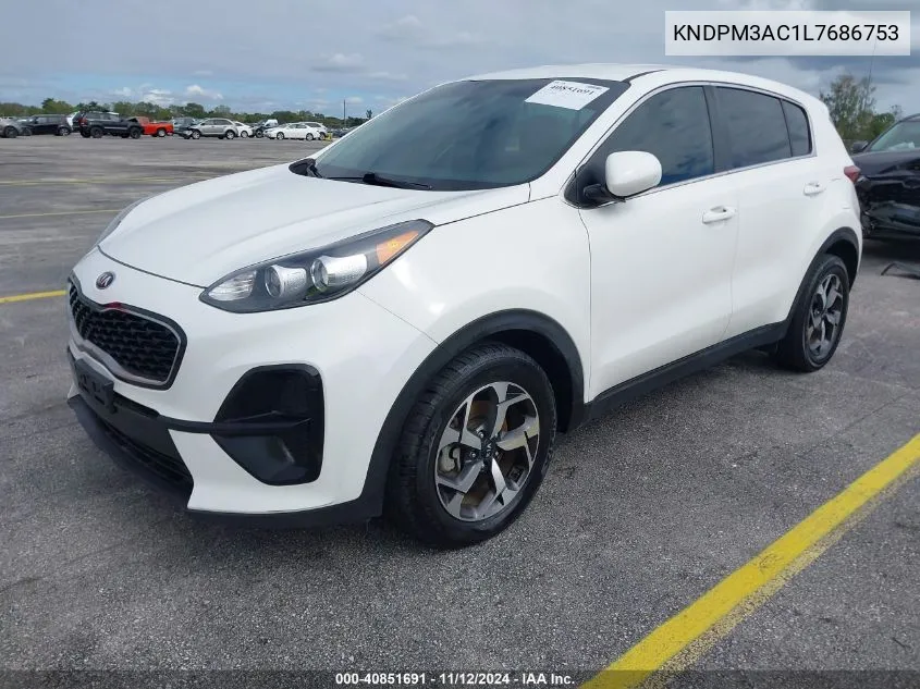 2020 Kia Sportage Lx VIN: KNDPM3AC1L7686753 Lot: 40851691