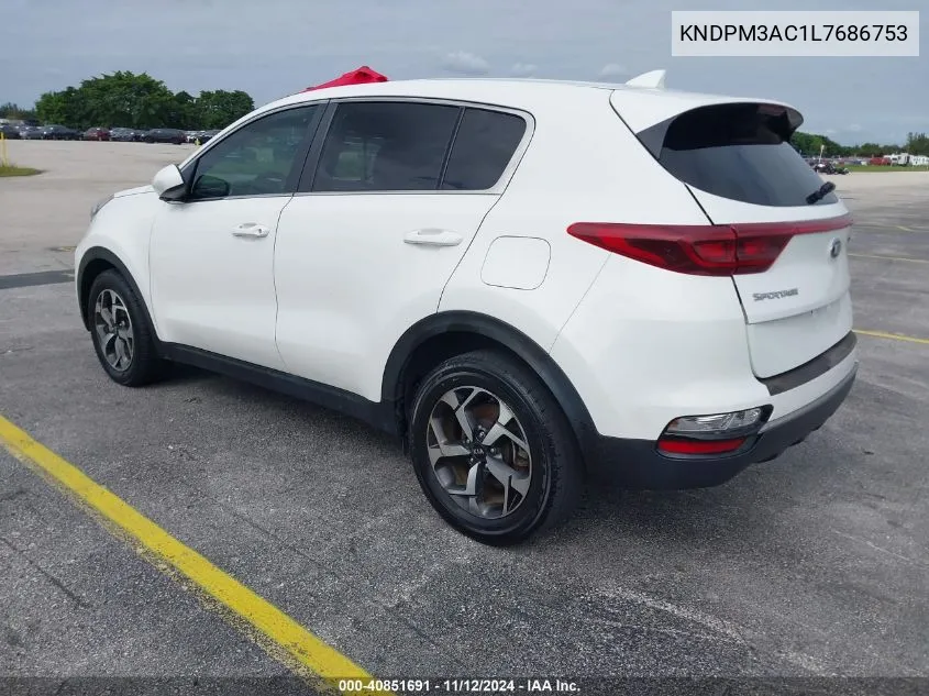 2020 Kia Sportage Lx VIN: KNDPM3AC1L7686753 Lot: 40851691