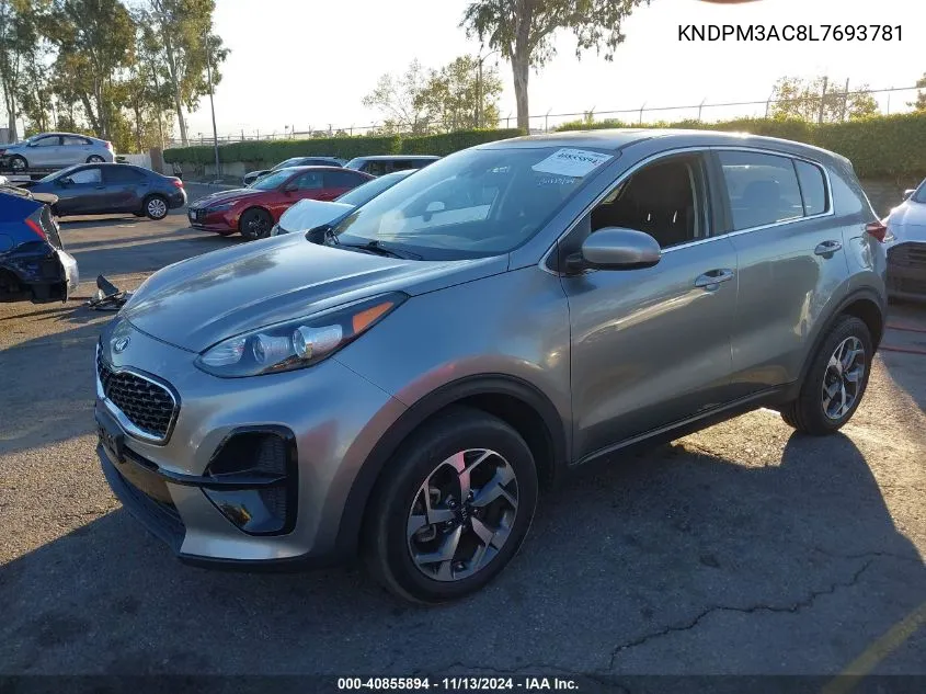 2020 Kia Sportage Lx VIN: KNDPM3AC8L7693781 Lot: 40855894