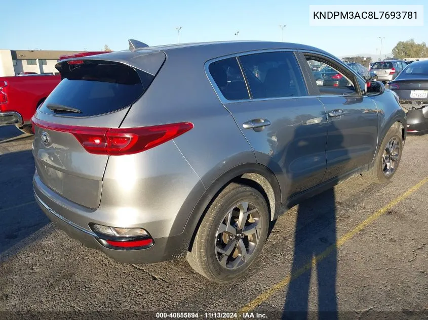 2020 Kia Sportage Lx VIN: KNDPM3AC8L7693781 Lot: 40855894