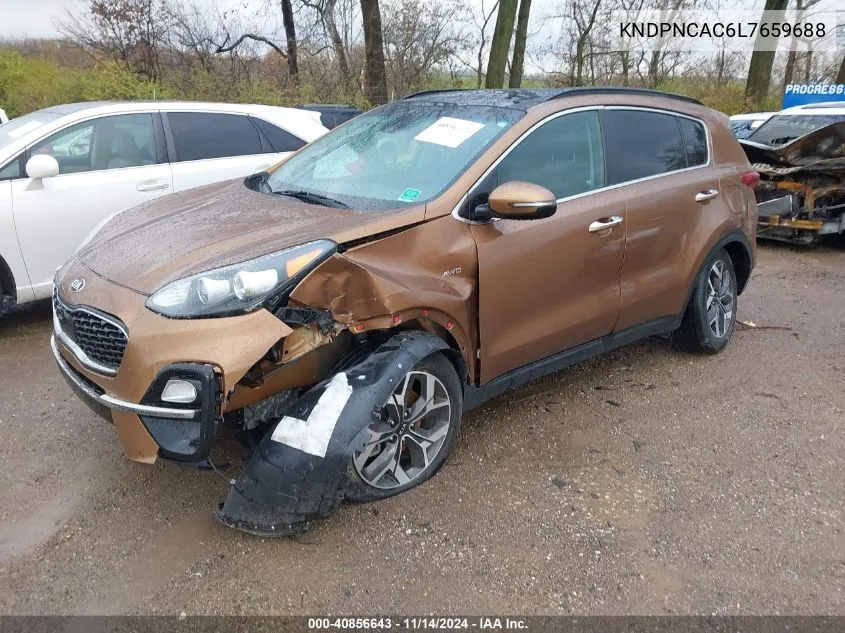 2020 Kia Sportage Ex VIN: KNDPNCAC6L7659688 Lot: 40856643