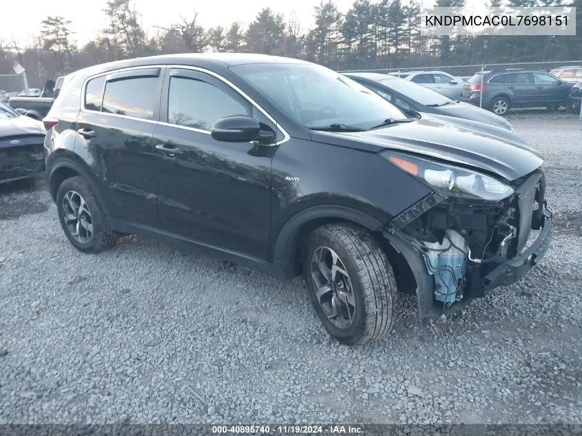 2020 Kia Sportage Lx VIN: KNDPMCAC0L7698151 Lot: 40895740