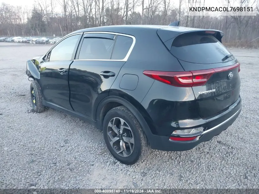 2020 Kia Sportage Lx VIN: KNDPMCAC0L7698151 Lot: 40895740