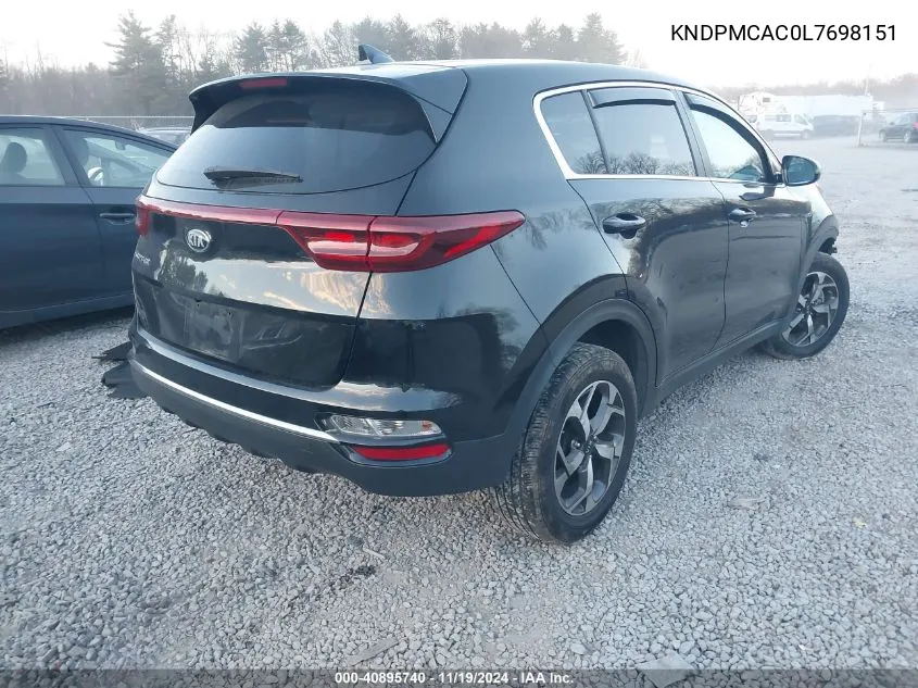 2020 Kia Sportage Lx VIN: KNDPMCAC0L7698151 Lot: 40895740