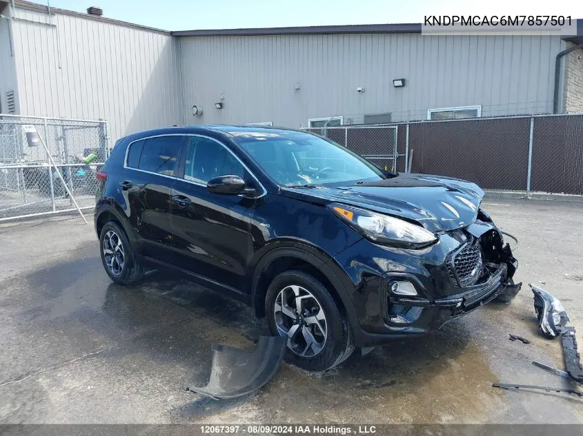 2021 Kia Sportage VIN: KNDPMCAC6M7857501 Lot: 12067397