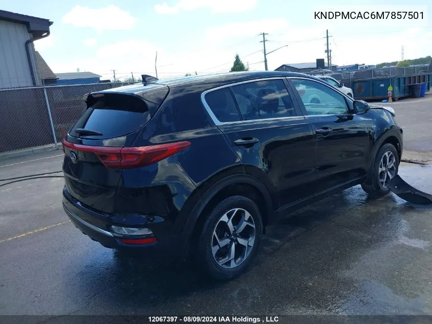 2021 Kia Sportage VIN: KNDPMCAC6M7857501 Lot: 12067397