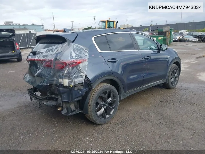 2021 Kia Sportage VIN: KNDPMCAC4M7943034 Lot: 12076324