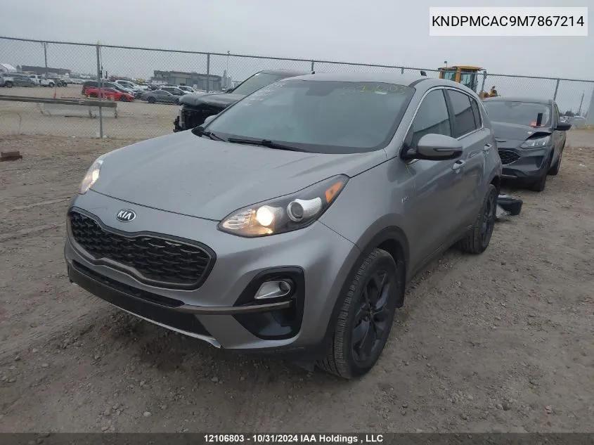 2021 Kia Sportage VIN: KNDPMCAC9M7867214 Lot: 12106803