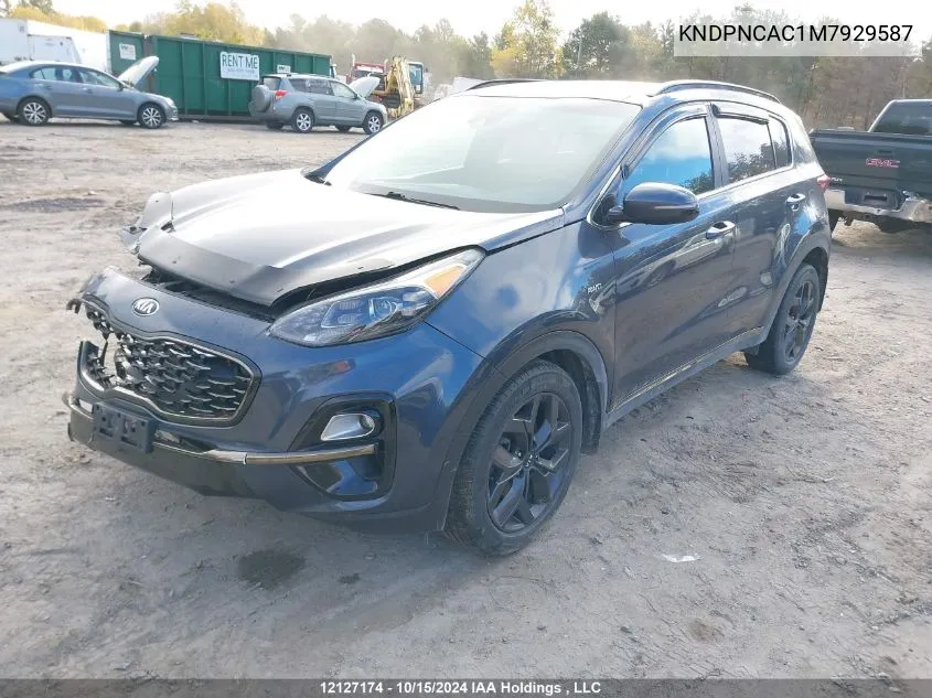 2021 Kia Sportage VIN: KNDPNCAC1M7929587 Lot: 12127174