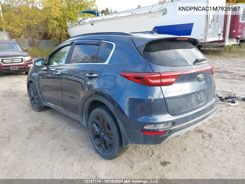 2021 Kia Sportage VIN: KNDPNCAC1M7929587 Lot: 12127174