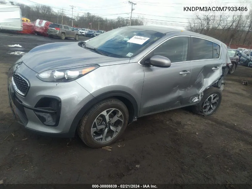 2021 Kia Sportage Lx VIN: KNDPM3AC0M7933486 Lot: 38808839