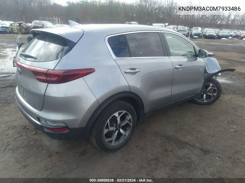 2021 Kia Sportage Lx VIN: KNDPM3AC0M7933486 Lot: 38808839