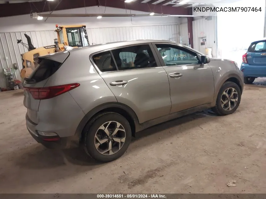 2021 Kia Sportage Lx VIN: KNDPMCAC3M7907464 Lot: 39314551