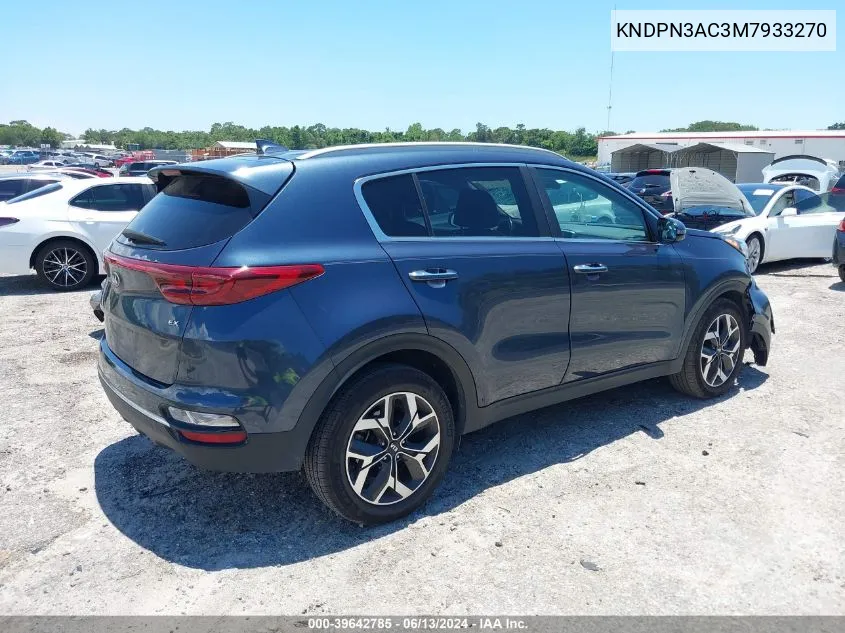 2021 Kia Sportage Ex VIN: KNDPN3AC3M7933270 Lot: 39642785