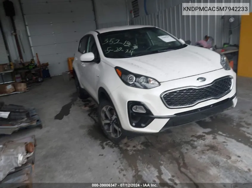 2021 Kia Sportage Lx VIN: KNDPMCAC5M7942233 Lot: 39806347