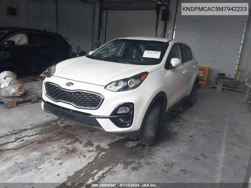 2021 Kia Sportage Lx VIN: KNDPMCAC5M7942233 Lot: 39806347