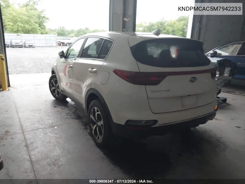 2021 Kia Sportage Lx VIN: KNDPMCAC5M7942233 Lot: 39806347