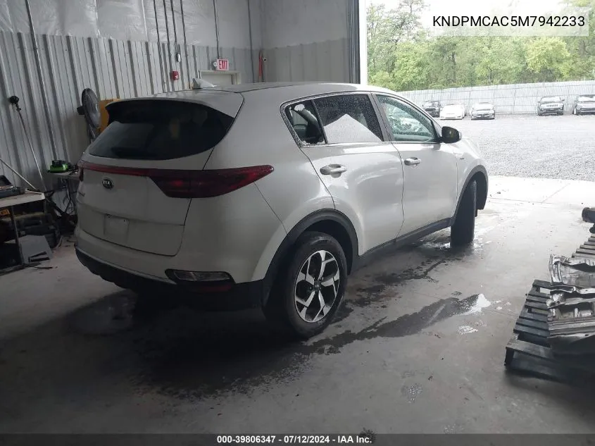 2021 Kia Sportage Lx VIN: KNDPMCAC5M7942233 Lot: 39806347