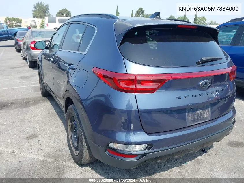 2021 Kia Sportage S VIN: KNDP63AC6M7884000 Lot: 39826666